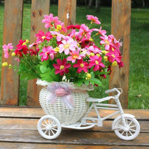 Cute Bicycle Decorative Flower Basket Indoor Plant Holder Home Dcor