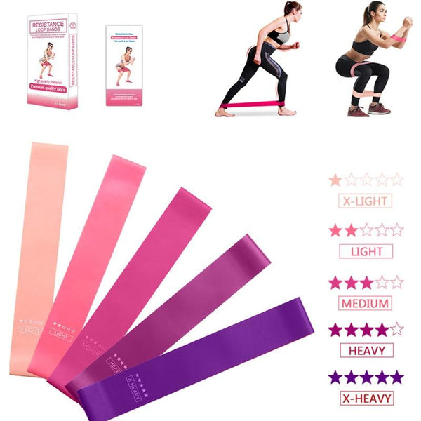 5Pcs Gradient Resistance Bands Home Fitness Exercise Workout Equipment