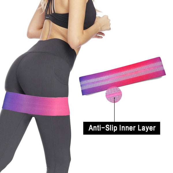 Fabric Resistance Booty Bands 3 Set Hip Workout Squats Exercise Guide Bag Fitness