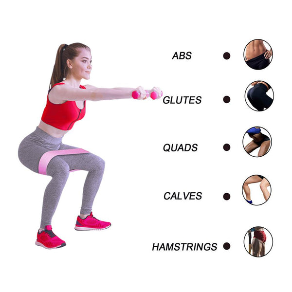 Fabric Resistance Booty Bands 3 Set Hip Workout Squats Exercise Guide Bag Fitness Resistance Trainers