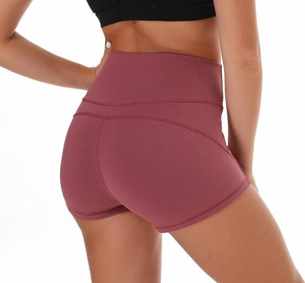 Workout Yoga Shorts Soft Nylon High Waist Gym Tummy Control Pants Men's Shorts
