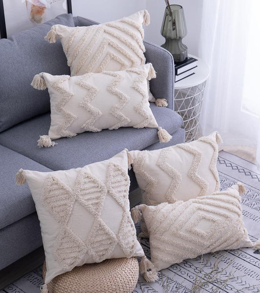 Cushions & Decorative Pillows Boho Tufted Tasseled Cushion Covers