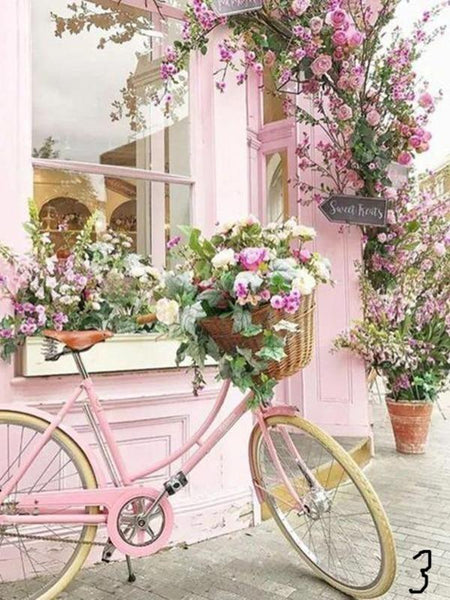 Diamond Painting Full Square Flowers Bicycle Car Decor Kit Diamond Painting Kits