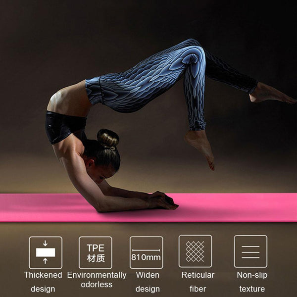 Two Tone Colours 6Mm Tpe Non Slip Yoga Mat Gym Fitness Equipment Exercise Mats & Non Slip Towels