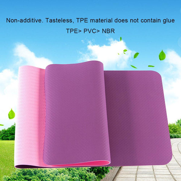 Two Tone Colours 6Mm Tpe Non Slip Yoga Mat Gym Fitness Equipment Exercise Mats & Non Slip Towels