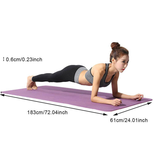 Two Tone Colours 6Mm Tpe Non Slip Yoga Mat Gym Fitness Equipment Exercise Mats & Non Slip Towels