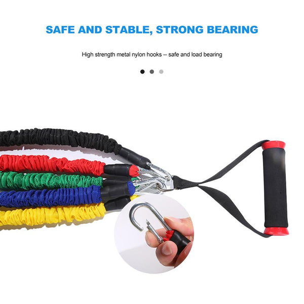 Latex Resistance Bands Set With Sleeves 11 Piece Gym Fitness Kit Resistance Trainers