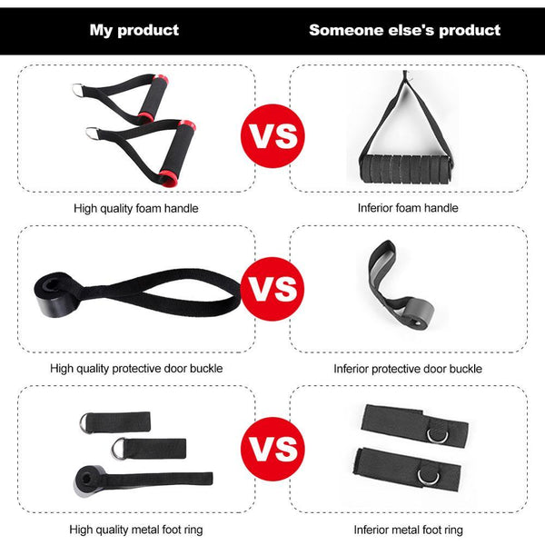 Latex Resistance Bands Set With Sleeves 11 Piece Gym Fitness Kit Resistance Trainers