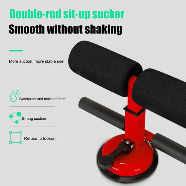 Red / Black Sit Up Push Fitness Equipment Gym Suction Cup Exerciser Abdominal Machines