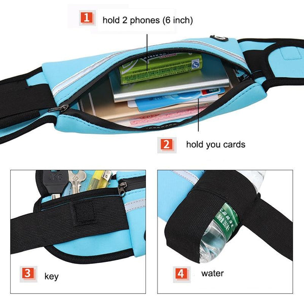 Running Bum Bag Fanny Pack Travel Waist Bags Money Zip Belt Pouch Sports Wallet Waist Packs & Bags