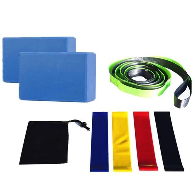 Fitness Kit Pilates Yoga Training Belt Resistance Bands Eva Blocks Gym Equipment Yoga Props