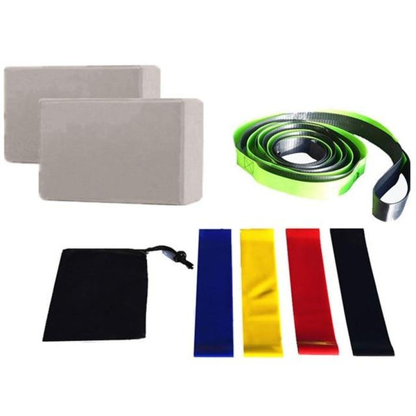 Fitness Kit Pilates Yoga Training Belt Resistance Bands Eva Blocks Gym Equipment Yoga Props