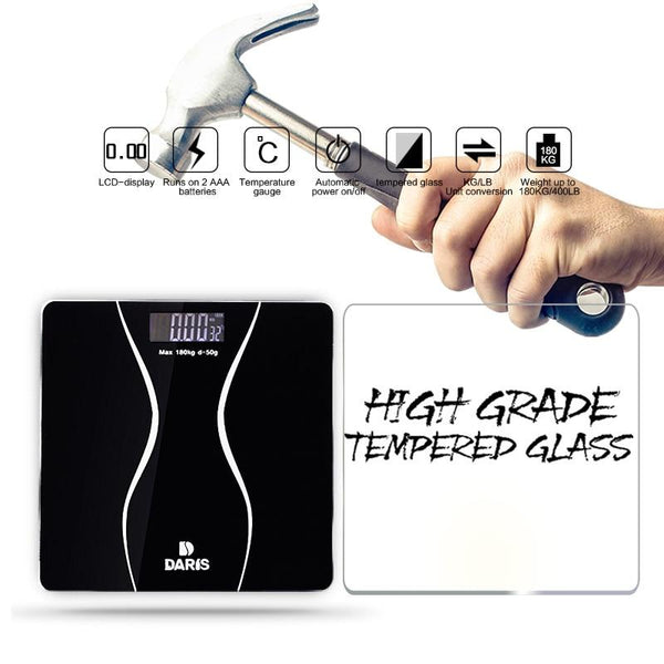 Digital Black Lcd Display Weight Management Fitness Bathroom Scales