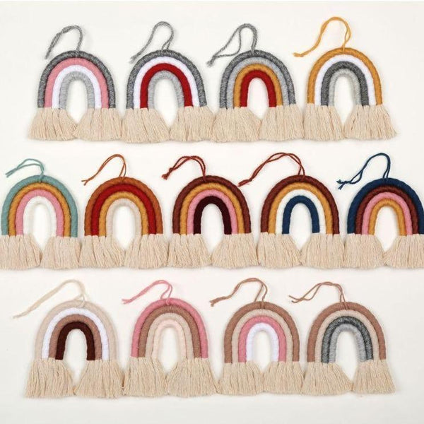 Handmade Macrame Rainbows Boho Nordic Decor Tapestries