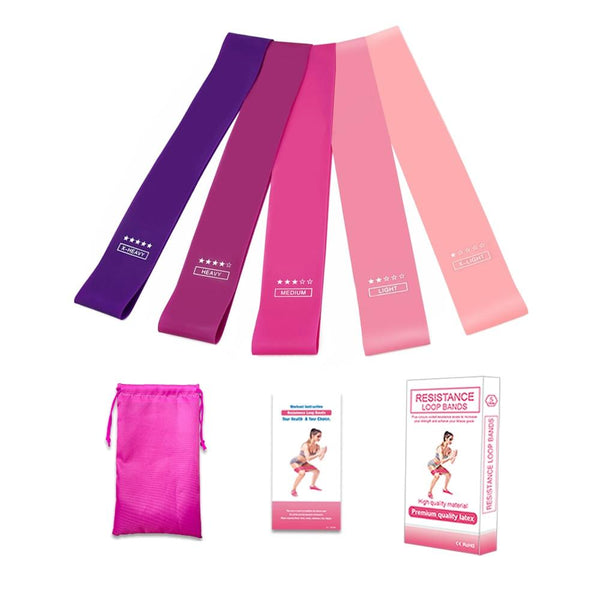 Set Of 5 Gradient Resistance Bands Gym Fitness Strength Exercise Workout Equipment Resistance Trainers