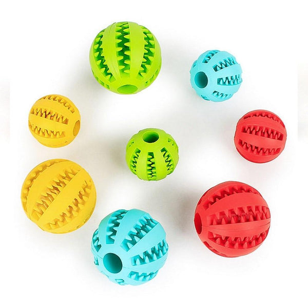 Dog Chew Rubber Ball Toy Dental Clean Teeth Healthy Treat Gum Bite Puppy Pet Play Dog Toys