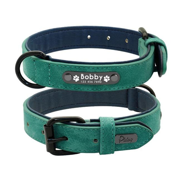 Suede Custom Dog Collar Leash Set Leads & Head Collars