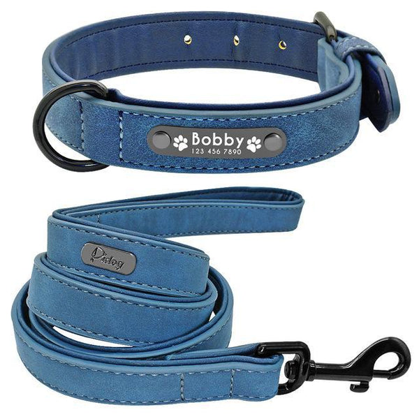Suede Custom Dog Collar Leash Set Leads & Head Collars
