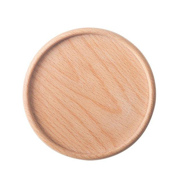 Set Of 2 Eco Friendly Beech Wood Round Square Flat Rim Coasters