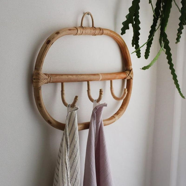 Rattan Wall Hooks Storage Organisation Wall Hooks & Hangers