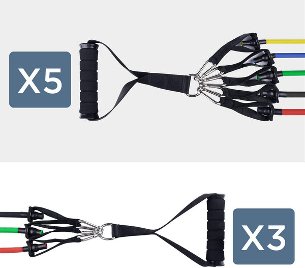 11Pcs Latex Resistance Bands Set Pull Rope Fitness Exercise Training Yoga Gym Resistance Trainers