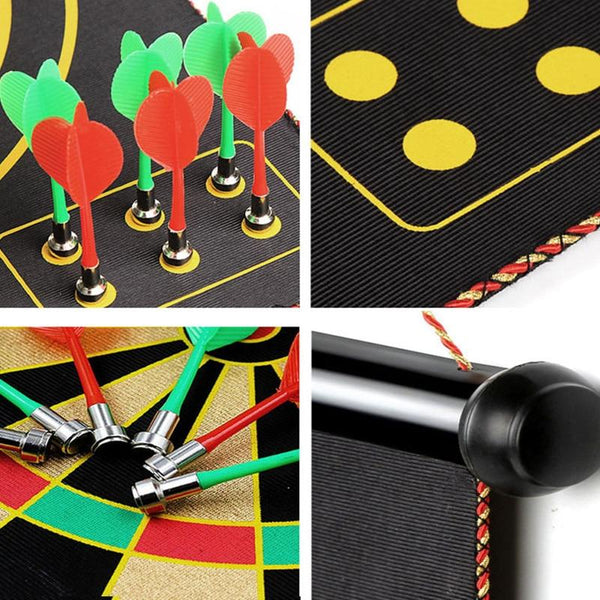 Double Sided Darts Target Set With Magnetic Flocking Dartboard Indoor Sports Family Games Boards