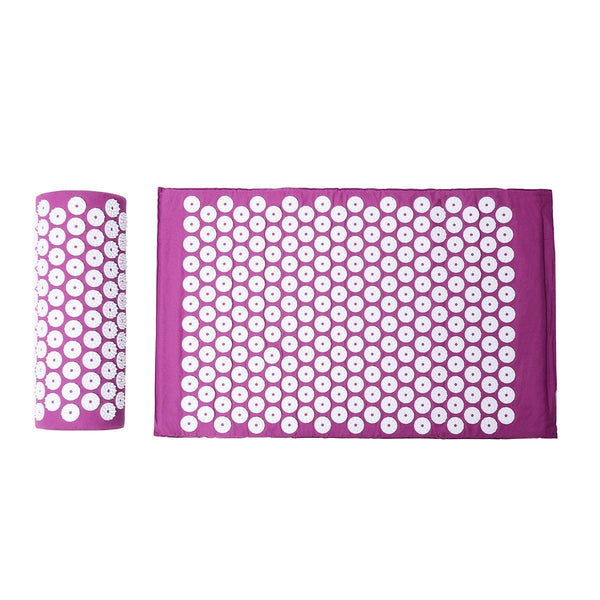 Purple Massage Acupressure Yoga Mat With Pillow Stress Relief Exercise Massagers