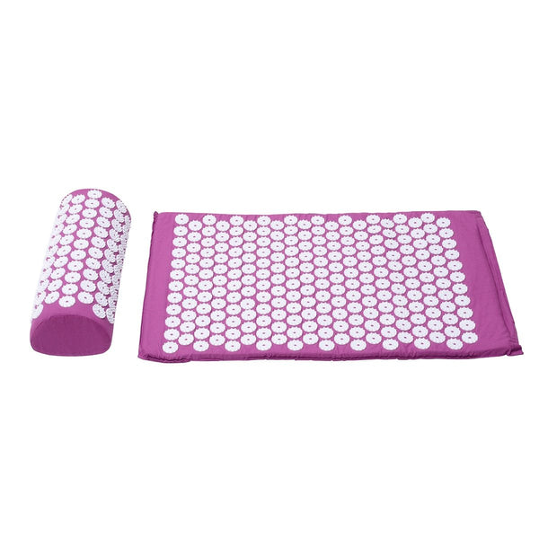 Purple Massage Acupressure Yoga Mat With Pillow Stress Relief Exercise Massagers