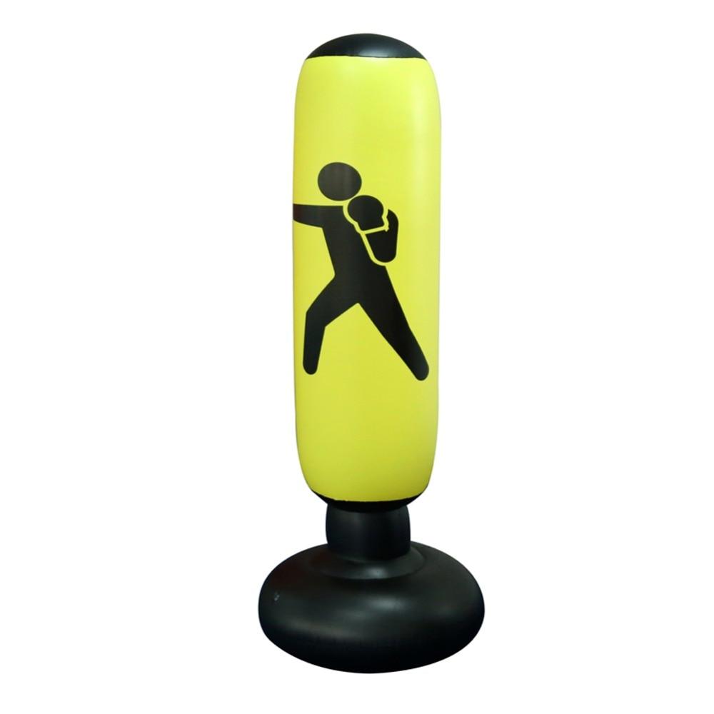 1.6M Yellow Inflatable Standing Boxing Bag Water Base Stress Punching Gym Punching Bags