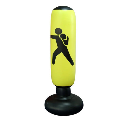 1.6M Yellow Inflatable Standing Boxing Bag Water Base Stress Punching Home Gym