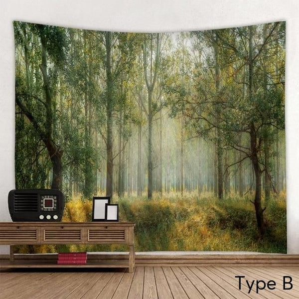 Tapestries Beautiful Printed Natural Forest Large Wall Tapestry Bohemian Art