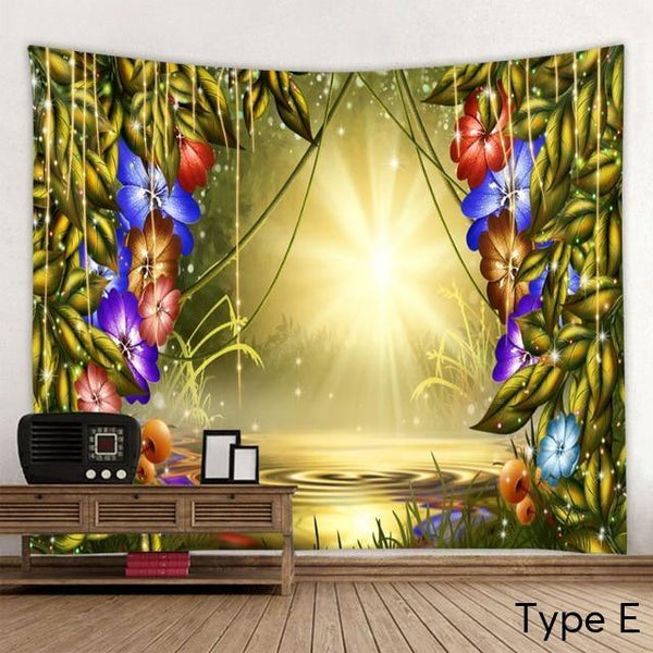 Tapestries Beautiful Printed Natural Forest Large Wall Tapestry Bohemian Art