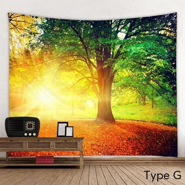 Beautiful Printed Natural Forest Large Wall Tapestry Bohemian Art Tapestries