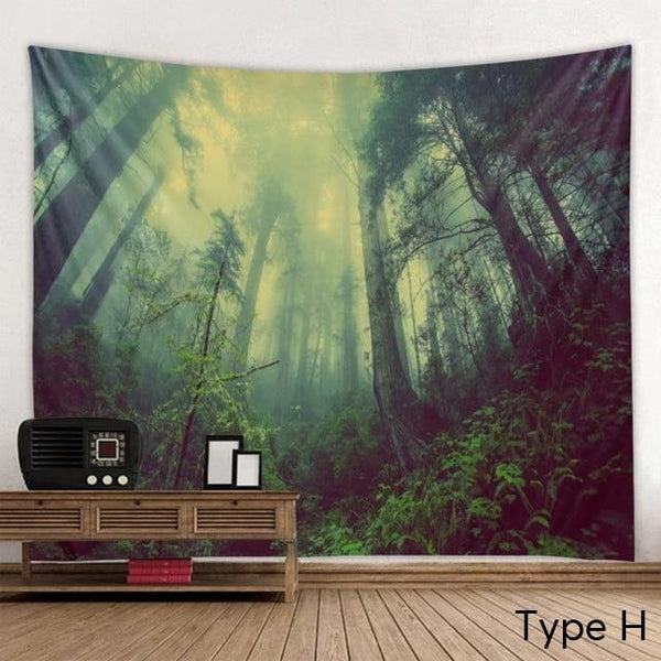 Tapestries Beautiful Printed Natural Forest Large Wall Tapestry Bohemian Art