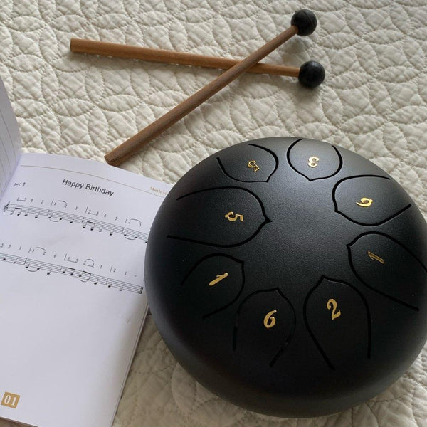 6 Inch Mini 8 Tone Steel Tongue Drum Percussion Musical Instrument Steel Drums