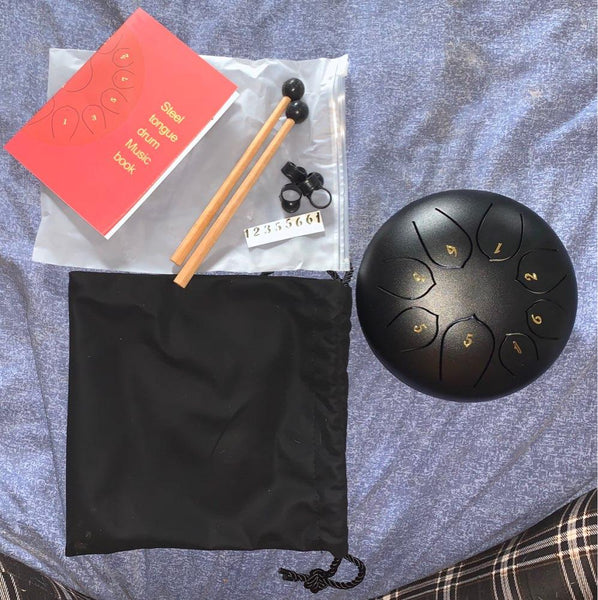 6 Inch Mini 8 Tone Steel Tongue Drum Percussion Musical Instrument Steel Drums