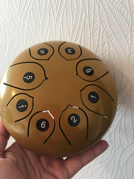 6 Inch Mini 8 Tone Steel Tongue Drum Percussion Musical Instrument Steel Drums