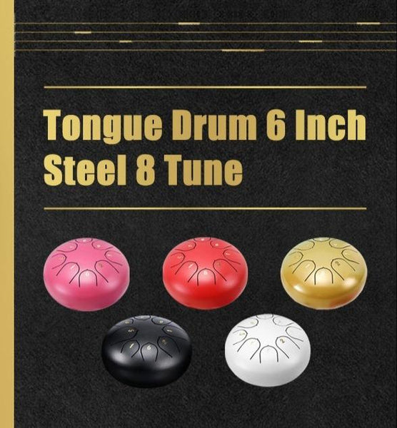 6 Inch Mini 8 Tone Steel Tongue Drum Percussion Musical Instrument Steel Drums