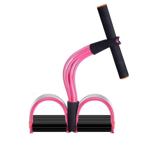 Fitness Latex Tube Resistance Bands Pink / Purple Pedal Exerciser Sit Up Pull Rope Resistance Trainers