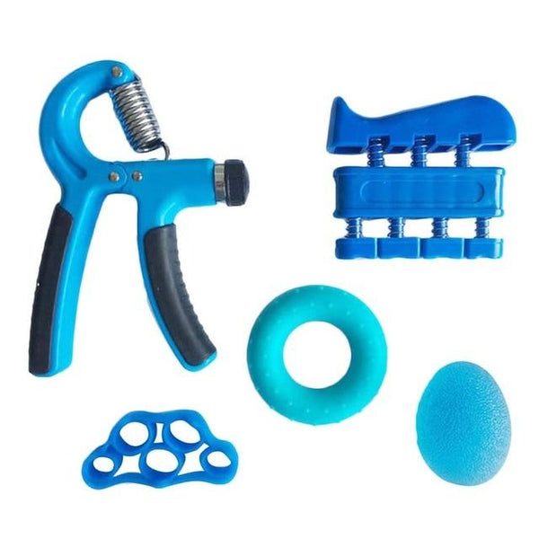 5Pc Hand And Finger Strength Kit Grips Exerciser Therapy Ball