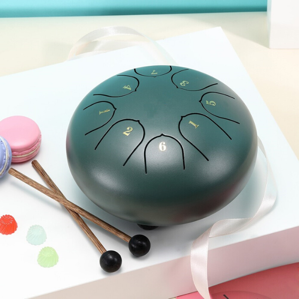 6 Inch Mini 8 Tone Steel Tongue Drum Percussion Musical Instrument Steel Drums