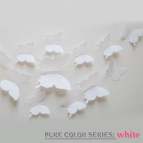 12 Pcs / Set Rainbow Colourful 3D Pvc Butterfly Wall Sticker Decor Wall Stickers