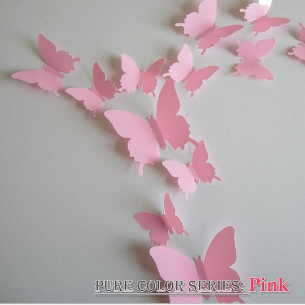 12 Pcs / Set Rainbow Colourful 3D Pvc Butterfly Wall Sticker Decor Wall Stickers