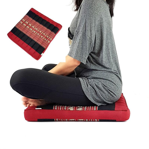 Red Or Blue Thai Design Meditation Cushion Comfortable Kapok Filling Floor Seat