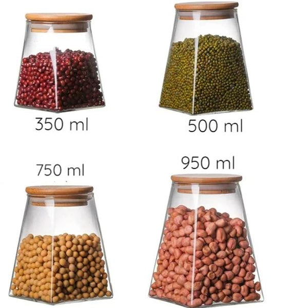 Stylish Glass Stackable Kitchen Storage Containers Canisters & Jars