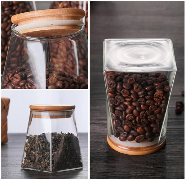 Stylish Glass Stackable Kitchen Storage Containers Canisters & Jars