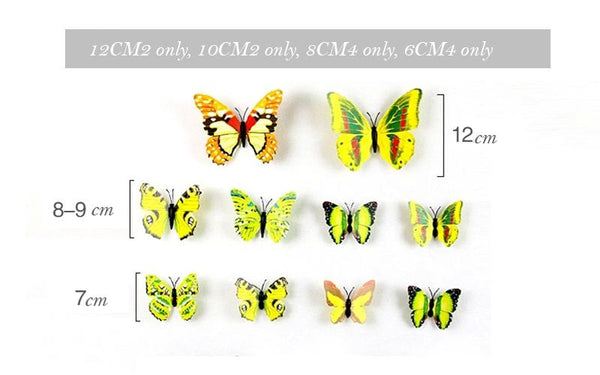 12 Pcs / Set Rainbow Colourful 3D Pvc Butterfly Wall Sticker Decor Wall Stickers