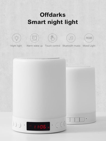 Smart Bluetooth Speaker Led Touch Control Night Light Usb Rechargeable
