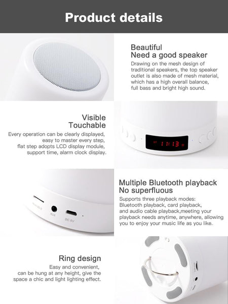 Smart Bluetooth Led Touch Control Night Light Usb Rechargeable Night Lights