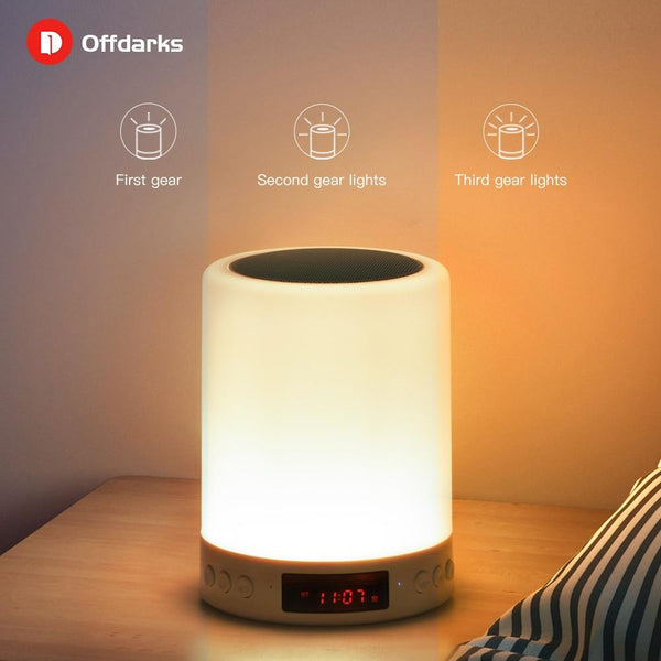Smart Bluetooth Speaker Led Touch Control Night Light Usb Rechargeable